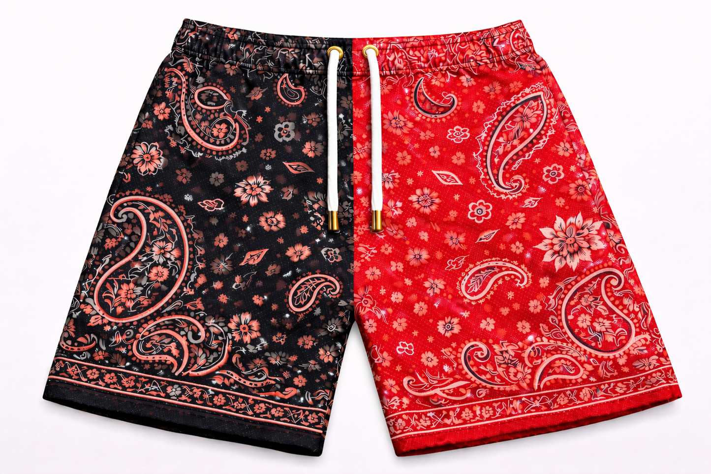 ASYLUM CO. X CHICAGO BULLS PAISLEY SATIN MESH SHORTS