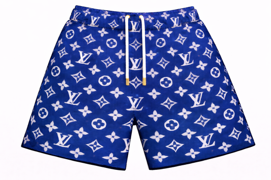 ASYLUM CO. LA DODGERS LV MONOGRAM SATIN MESH SHORTS