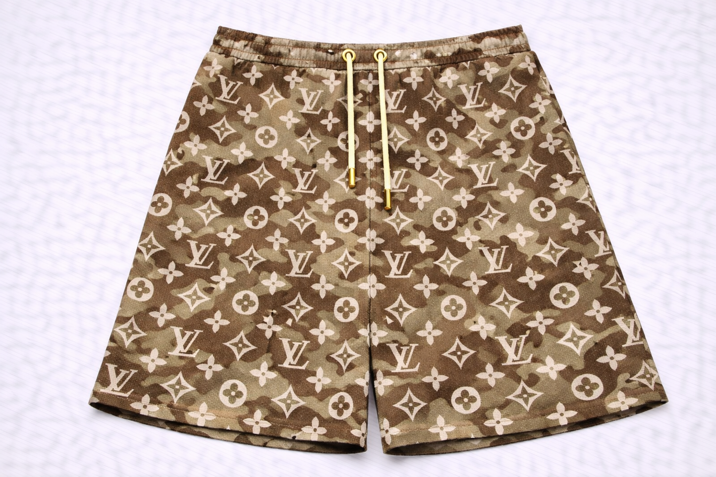ASYLUM CO. MONOGRAM MILITARY V2 BAPE CAMO SATIN MESH SHORTS