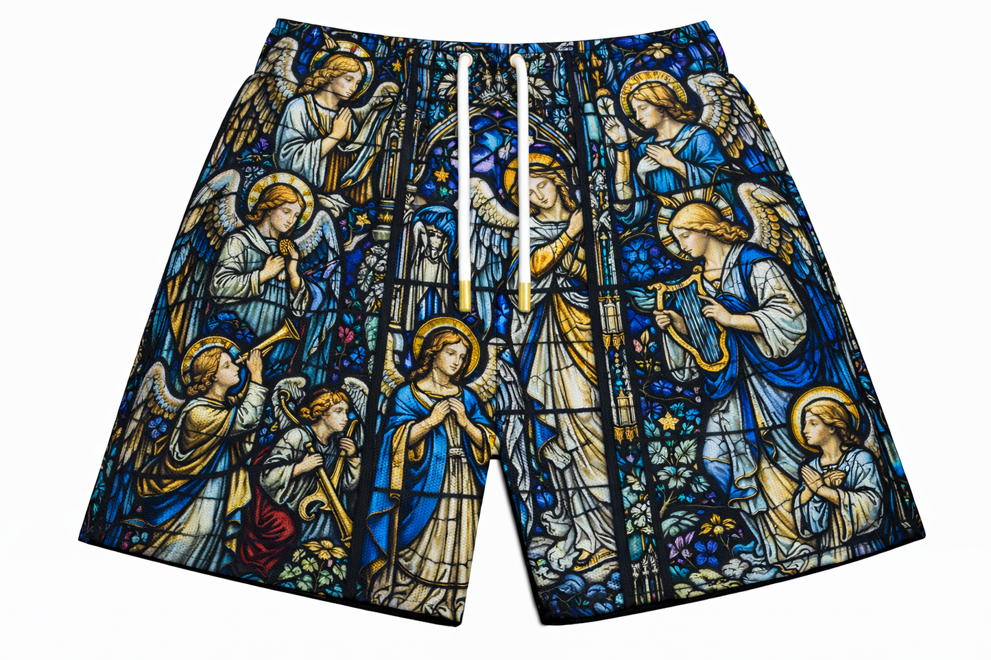 ASYLUM CO. STAINED GLASS MURAL SATIN MESH SHORTS