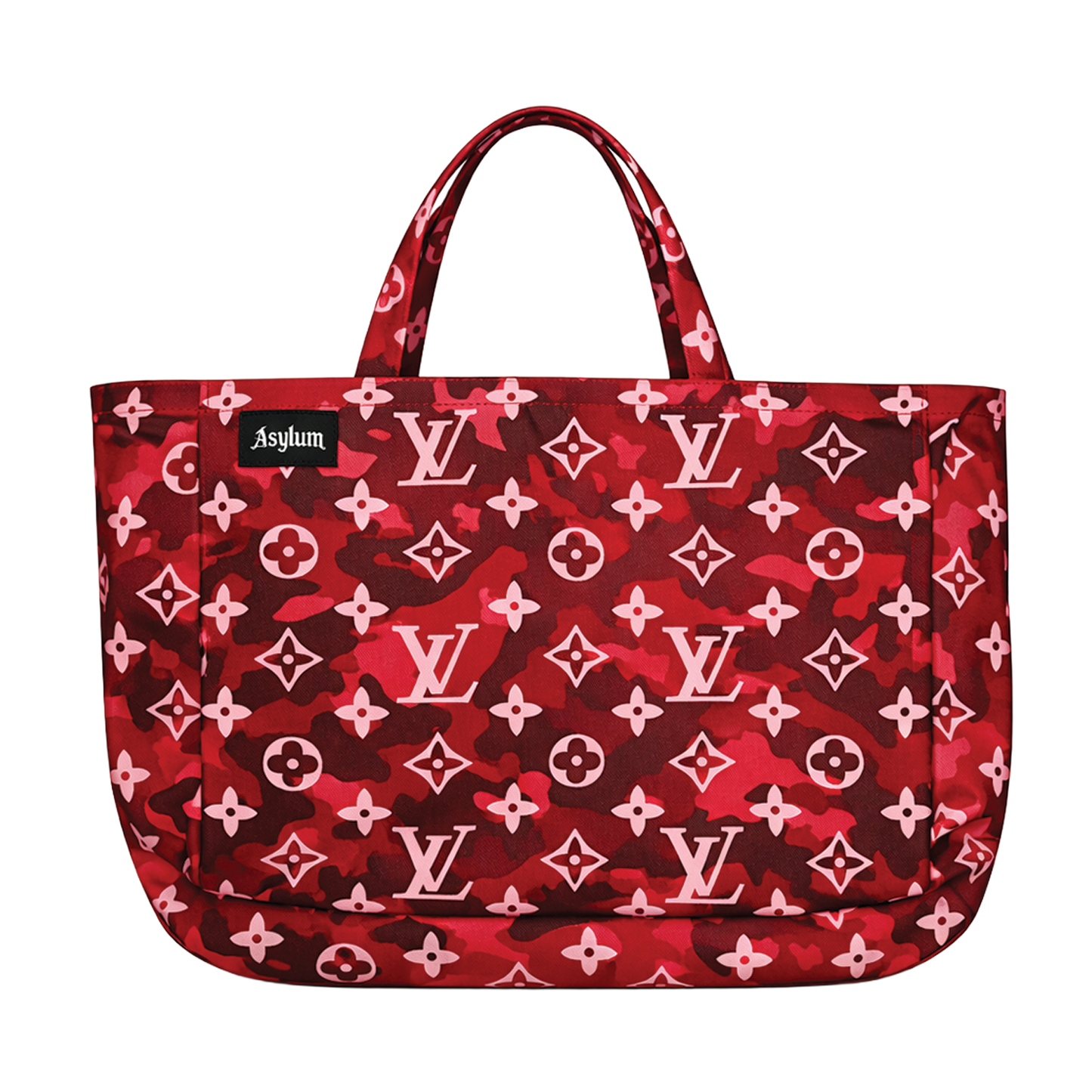 ASYLUM CO. RED/PINK CAMO LV PRINT TOTEBAG
