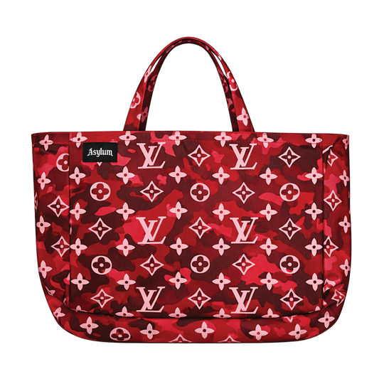 ASYLUM CO. RED/PINK CAMO LV PRINT TOTEBAG